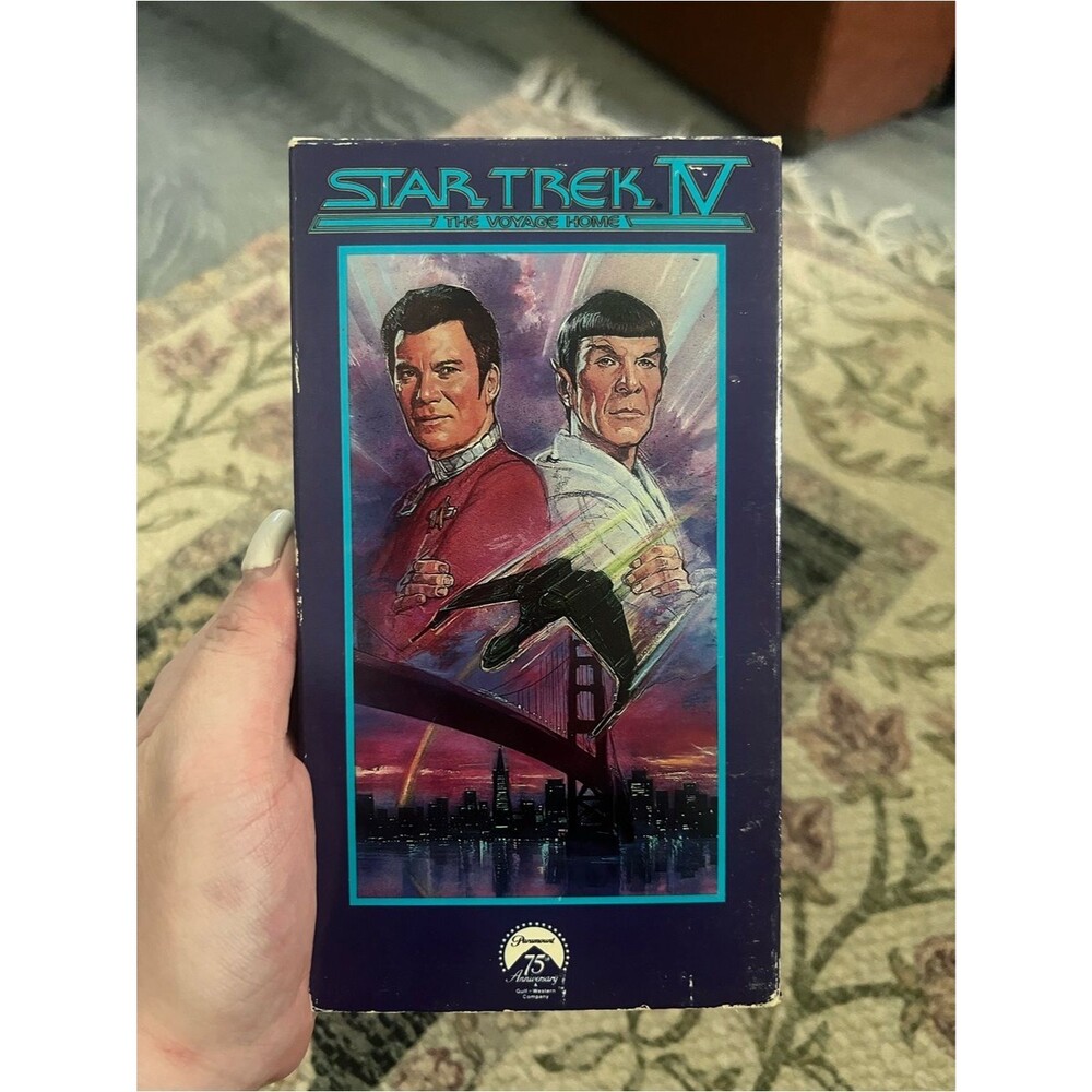 Star Trek IV VHS Tape - The Voyage Home (Purple & Teal Artwork)